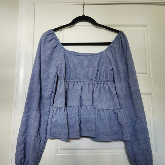 Altar'd State Purple Smocked Tiered Blouse - Picture 2 of 4